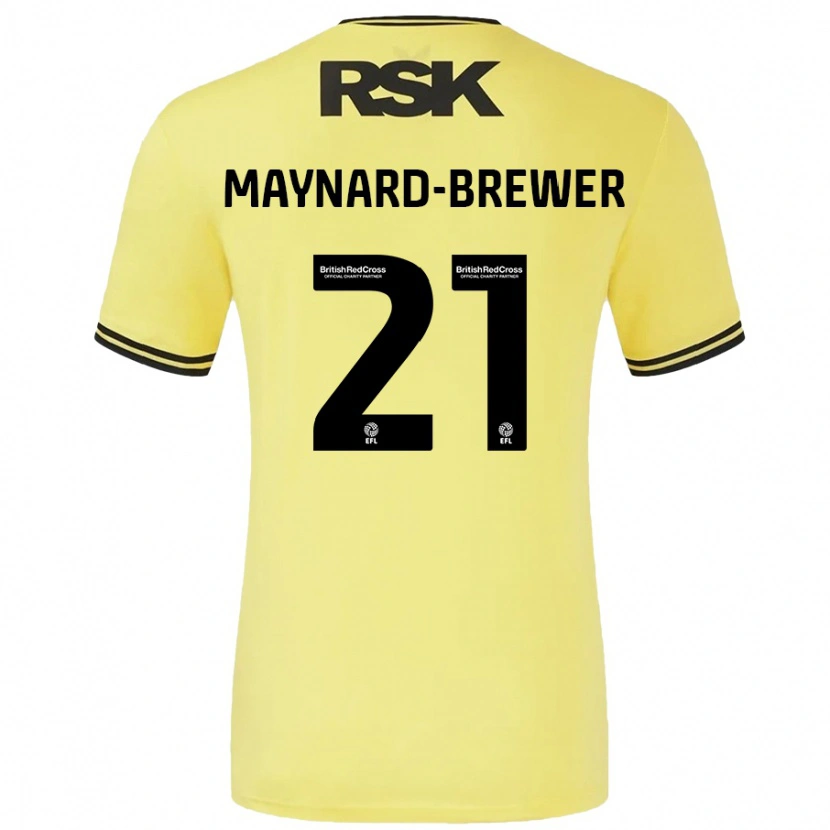 Danxen Heren Ashley Maynard-Brewer #21 Geel Zwart Uitshirt Uittenue 2024/25 T-Shirt