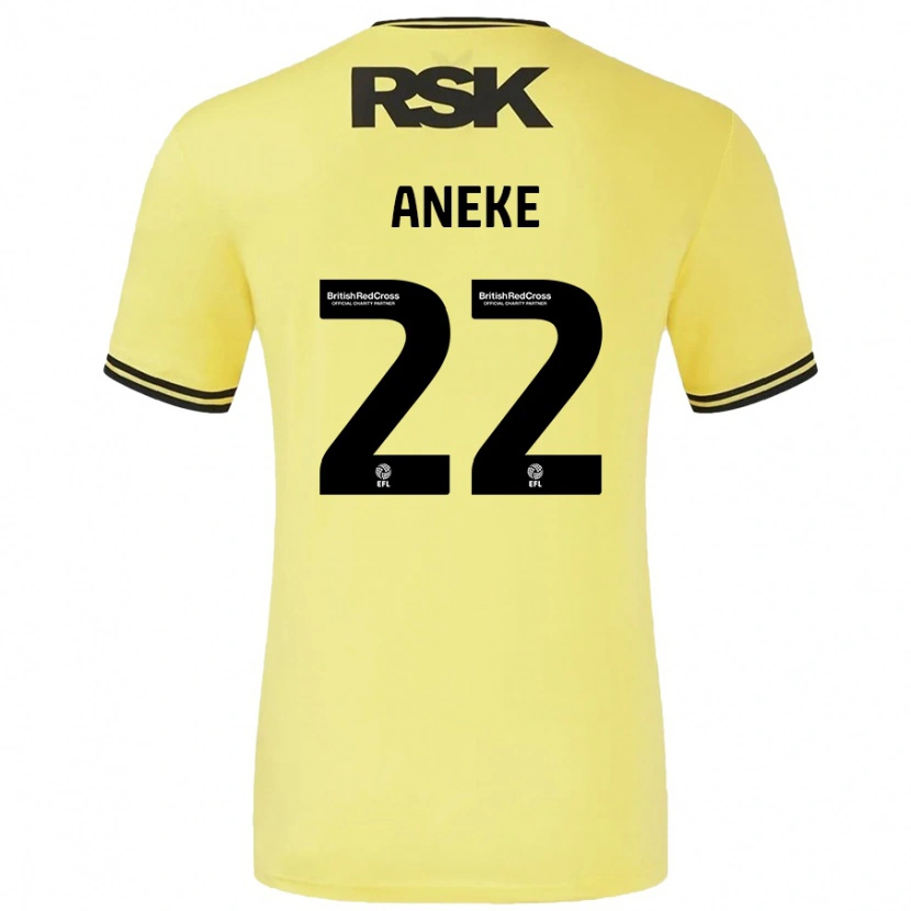 Danxen Heren Chuks Aneke #22 Geel Zwart Uitshirt Uittenue 2024/25 T-Shirt