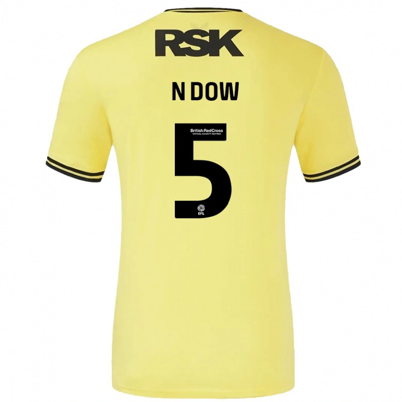 Danxen Heren Elisha N'dow #5 Geel Zwart Uitshirt Uittenue 2024/25 T-Shirt