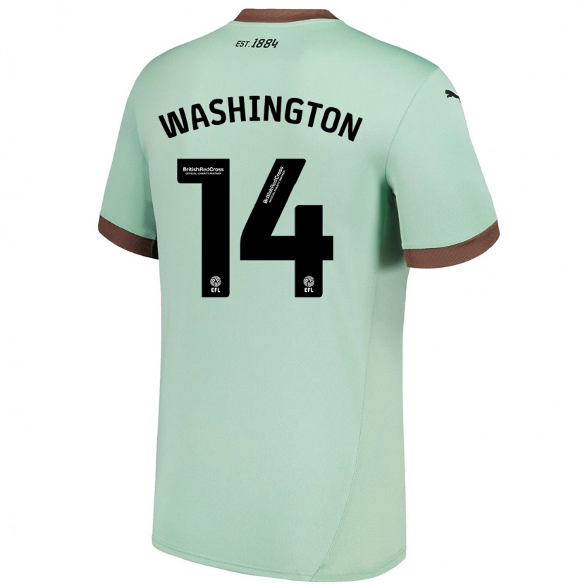 Danxen Heren Conor Washington #14 Lichtgroen Uitshirt Uittenue 2024/25 T-Shirt