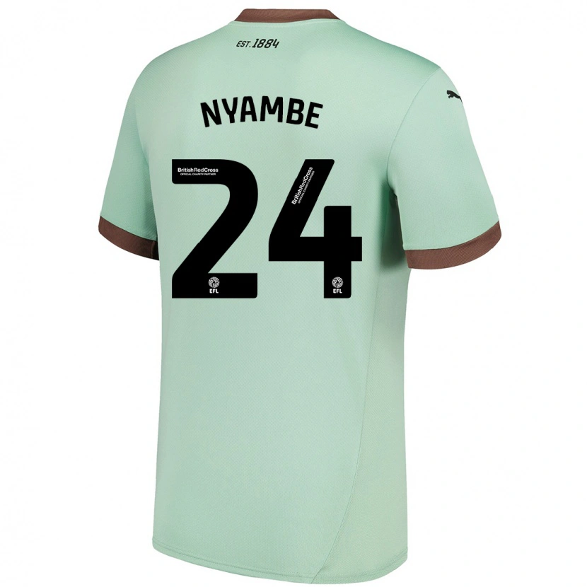 Danxen Heren Ryan Nyambe #24 Lichtgroen Uitshirt Uittenue 2024/25 T-Shirt