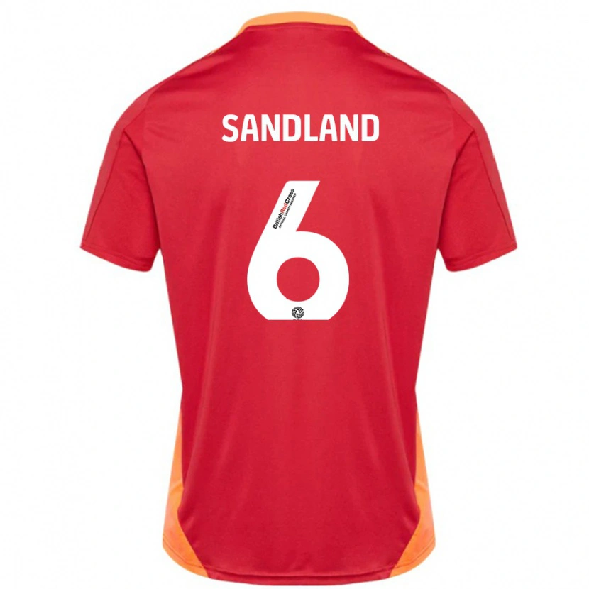 Danxen Heren Jess Sandland #6 Blauw Gebroken Wit Uitshirt Uittenue 2024/25 T-Shirt