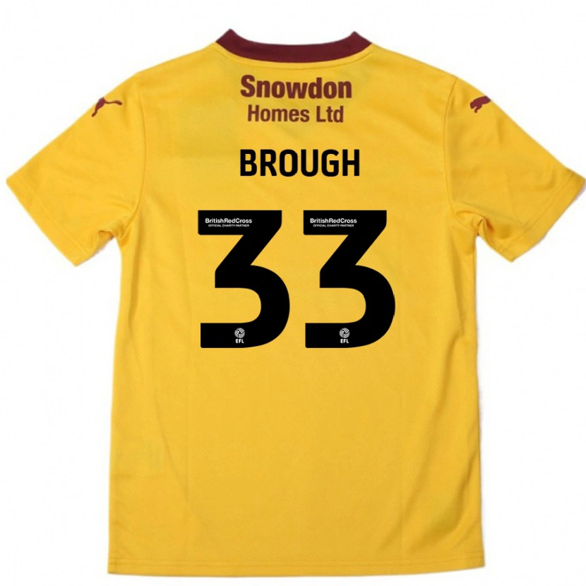 Danxen Heren Patrick Brough #33 Oranje Bordeauxrood Uitshirt Uittenue 2024/25 T-Shirt