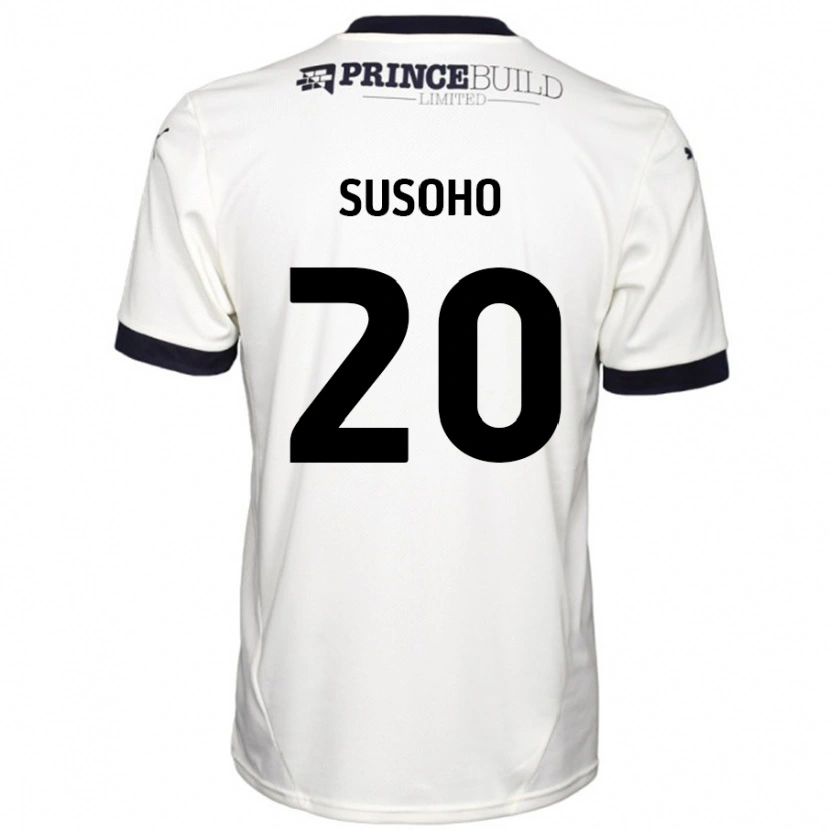 Danxen Heren Mahamadou Susoho #20 Gebroken Wit Zwart Uitshirt Uittenue 2024/25 T-Shirt