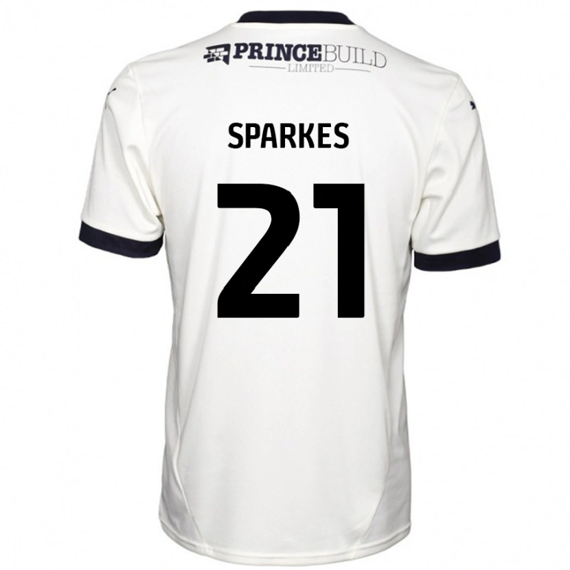 Danxen Heren Jack Sparkes #21 Gebroken Wit Zwart Uitshirt Uittenue 2024/25 T-Shirt