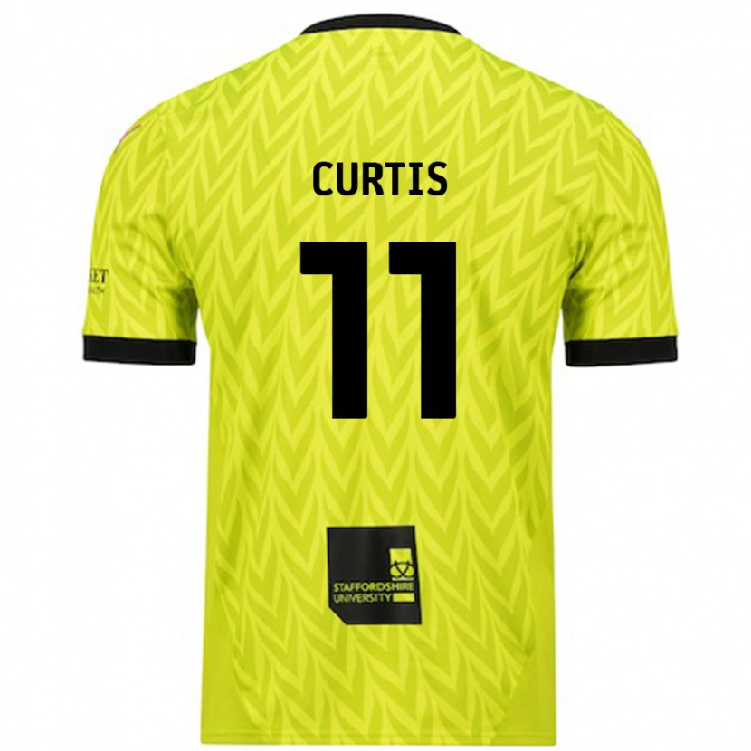 Danxen Heren Ronan Curtis #11 Fluorescerend Groen Uitshirt Uittenue 2024/25 T-Shirt