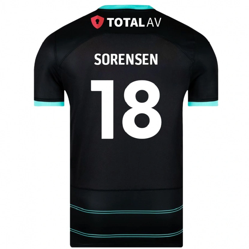 Danxen Heren Elias Sørensen #18 Zwart Uitshirt Uittenue 2024/25 T-Shirt