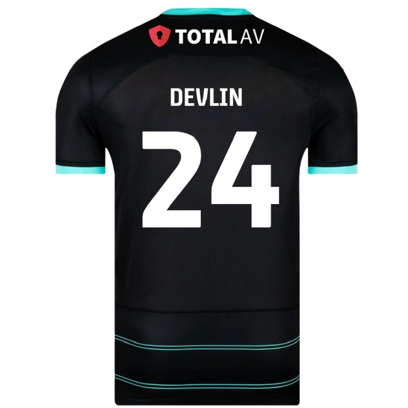 Danxen Heren Terry Devlin #24 Zwart Uitshirt Uittenue 2024/25 T-Shirt