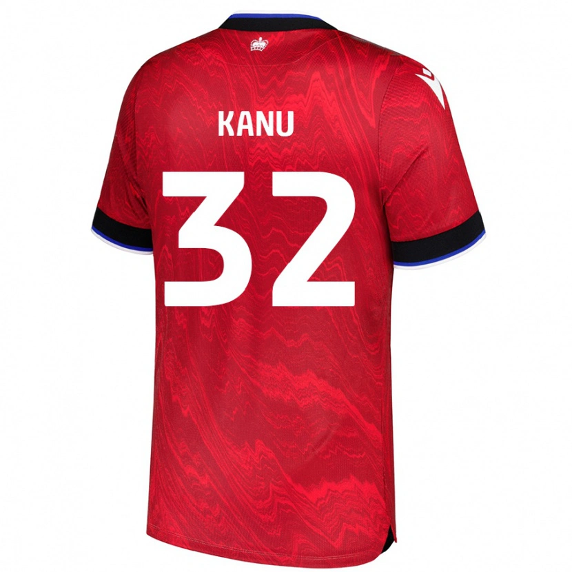 Danxen Heren Abraham Kanu #32 Rood Zwart Uitshirt Uittenue 2024/25 T-Shirt