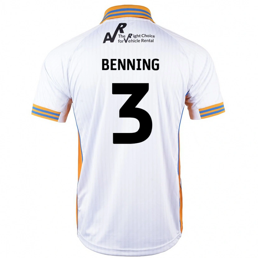 Danxen Heren Mal Benning #3 Wit Uitshirt Uittenue 2024/25 T-Shirt