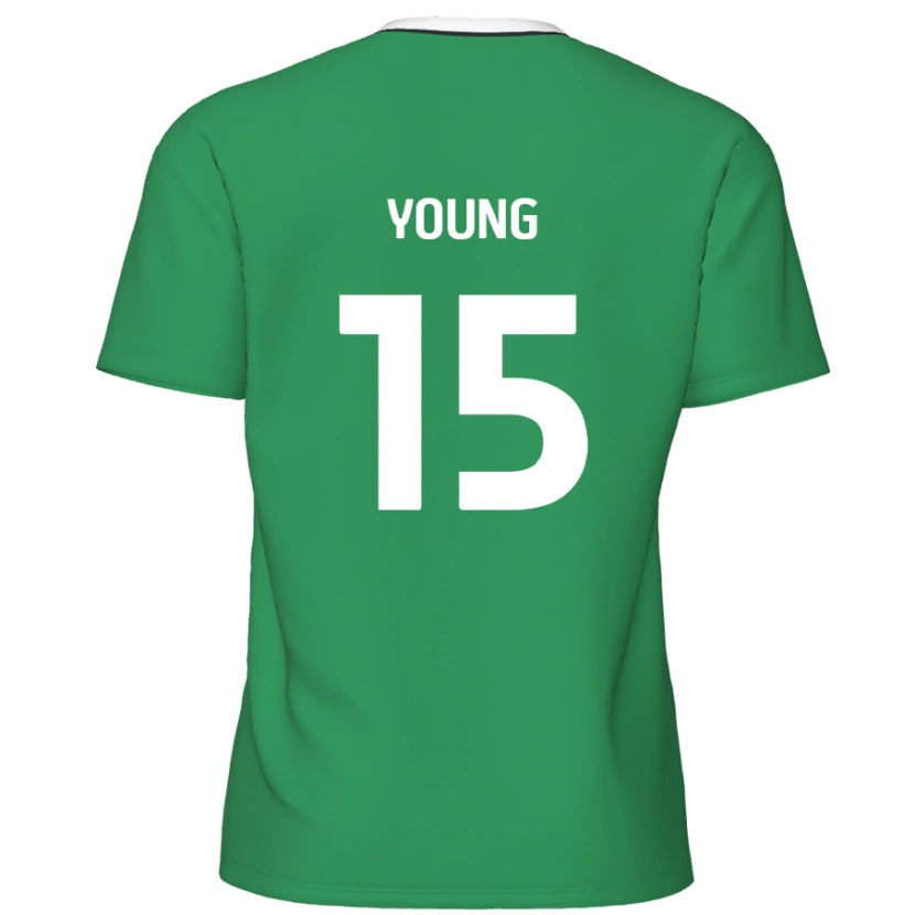 Danxen Heren Jack Young #15 Groen Witte Strepen Uitshirt Uittenue 2024/25 T-Shirt