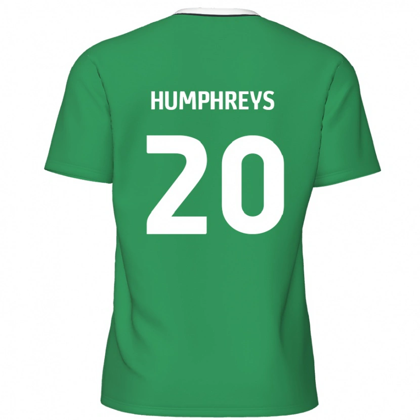 Danxen Heren Cameron Humphreys #20 Groen Witte Strepen Uitshirt Uittenue 2024/25 T-Shirt