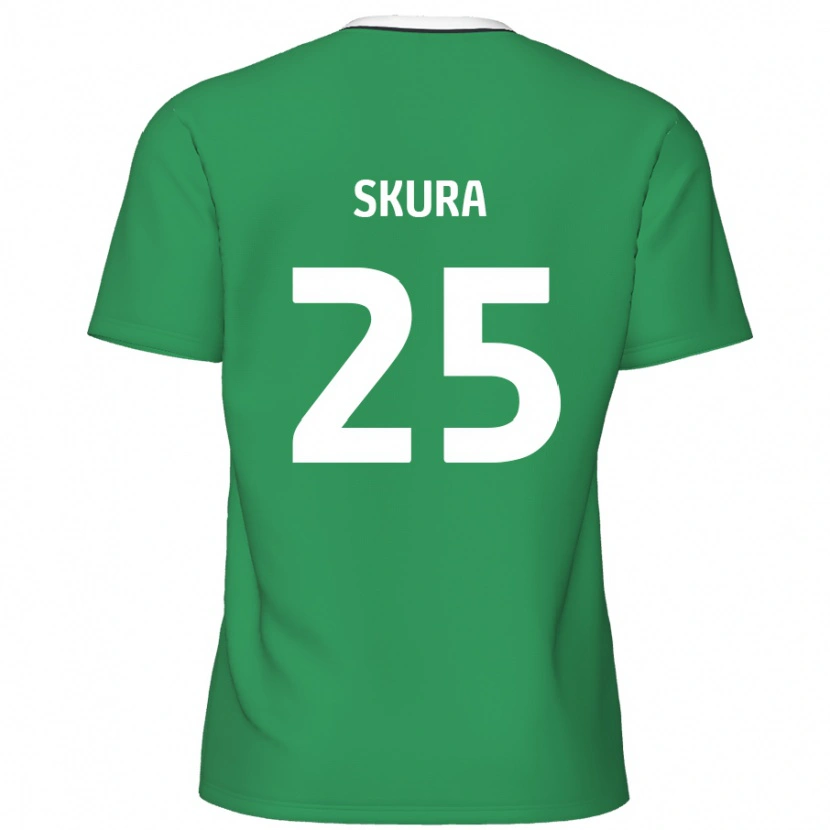 Danxen Heren Declan Skura #25 Groen Witte Strepen Uitshirt Uittenue 2024/25 T-Shirt