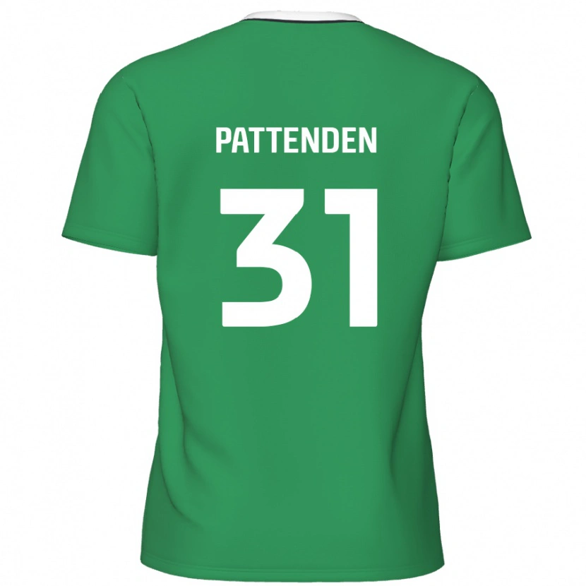 Danxen Heren Jasper Pattenden #31 Groen Witte Strepen Uitshirt Uittenue 2024/25 T-Shirt