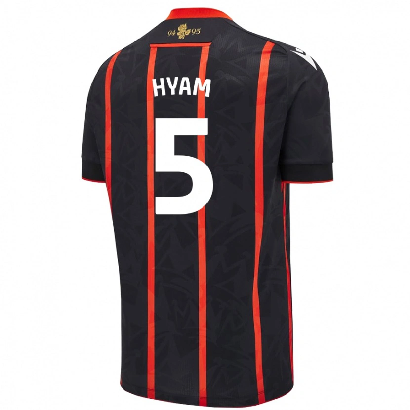 Danxen Heren Dominic Hyam #5 Zwart Rood Uitshirt Uittenue 2024/25 T-Shirt