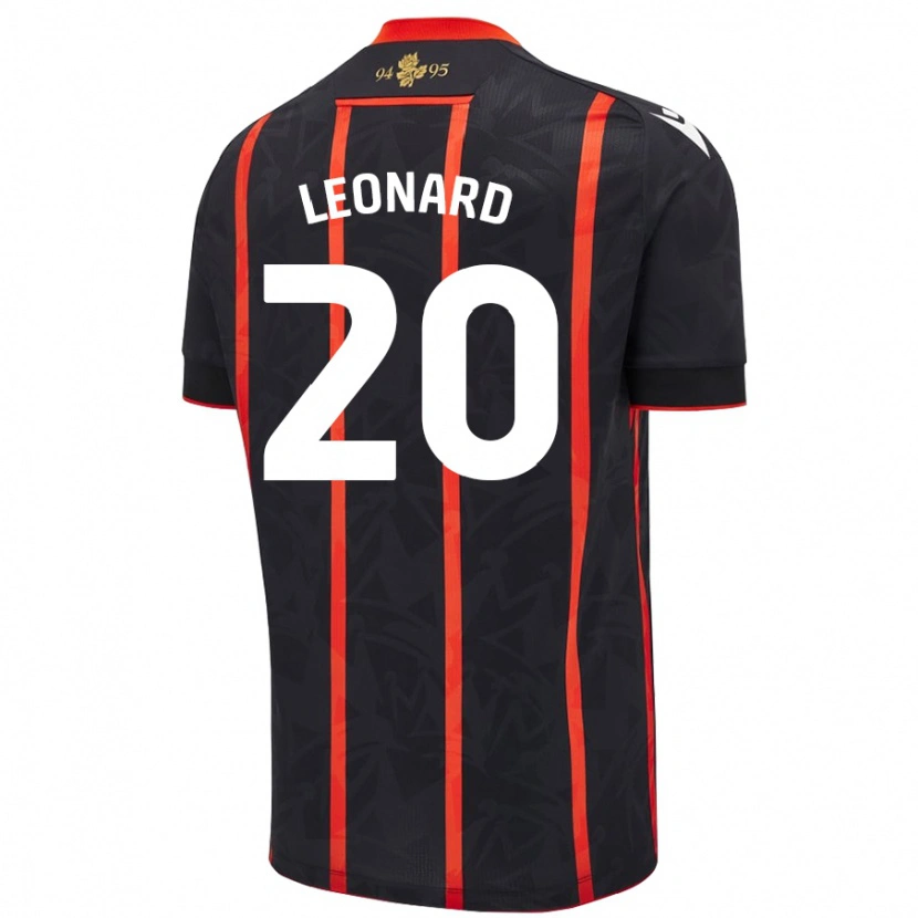 Danxen Heren Harry Leonard #20 Zwart Rood Uitshirt Uittenue 2024/25 T-Shirt