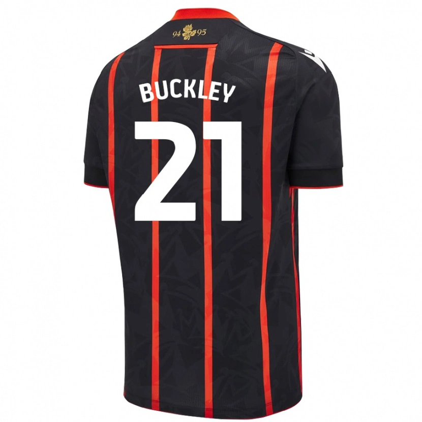 Danxen Heren John Buckley #21 Zwart Rood Uitshirt Uittenue 2024/25 T-Shirt