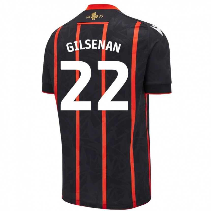 Danxen Heren Zak Gilsenan #22 Zwart Rood Uitshirt Uittenue 2024/25 T-Shirt