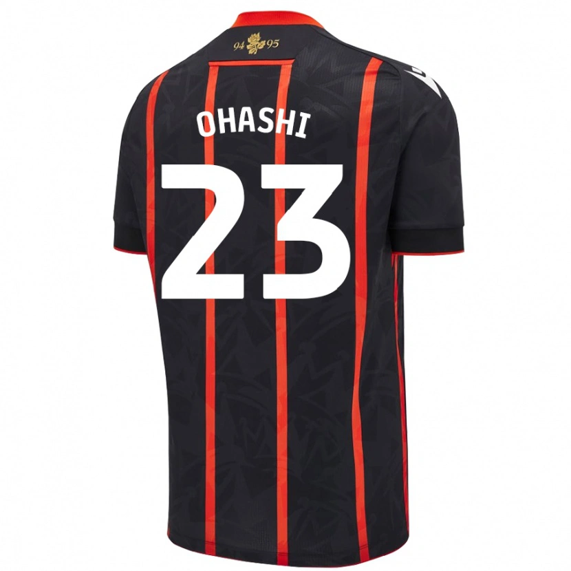 Danxen Heren Yuki Ohashi #23 Zwart Rood Uitshirt Uittenue 2024/25 T-Shirt