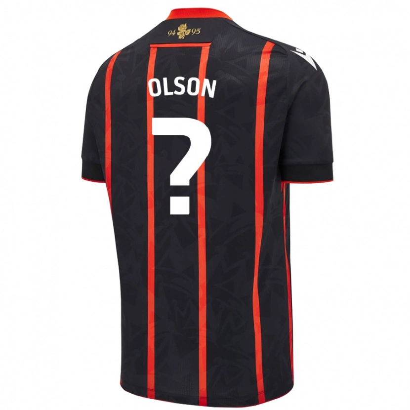 Danxen Heren Charlie Olson #0 Zwart Rood Uitshirt Uittenue 2024/25 T-Shirt