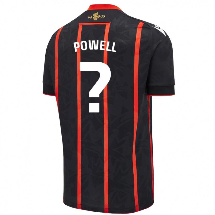 Danxen Heren Brandon Powell #0 Zwart Rood Uitshirt Uittenue 2024/25 T-Shirt