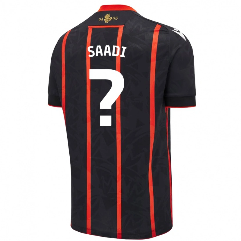 Danxen Heren Jalil Saadi #0 Zwart Rood Uitshirt Uittenue 2024/25 T-Shirt