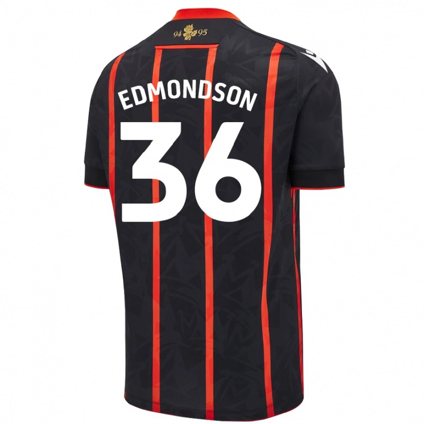 Danxen Heren James Edmondson #36 Zwart Rood Uitshirt Uittenue 2024/25 T-Shirt