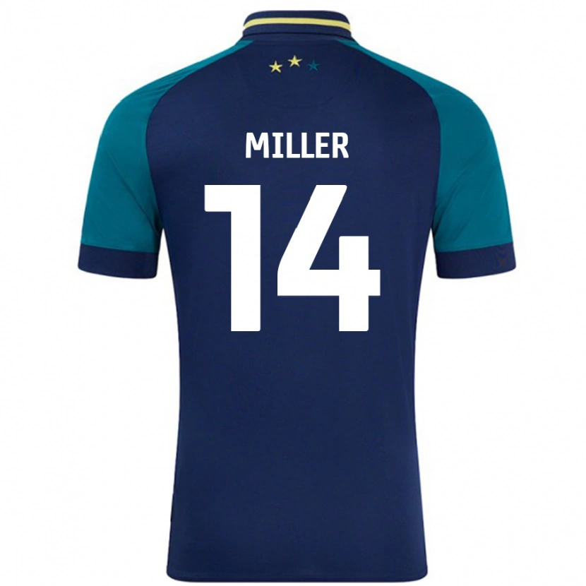 Danxen Heren Mickel Miller #14 Marineblauw Donkergroen Uitshirt Uittenue 2024/25 T-Shirt