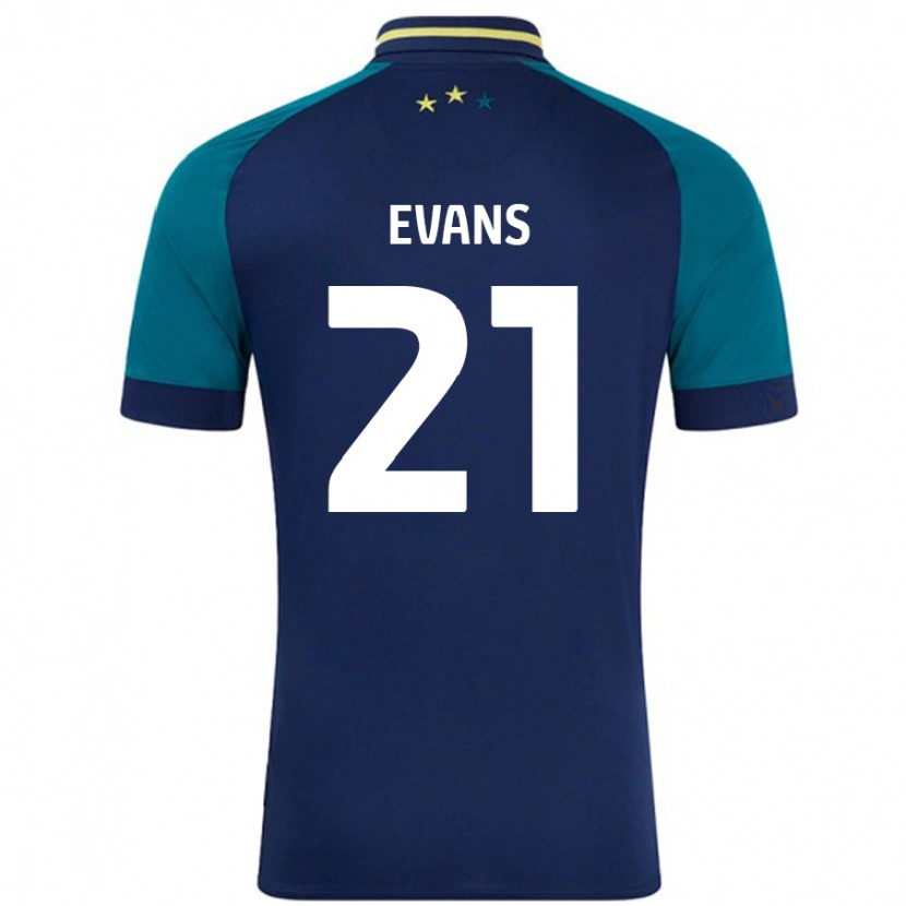 Danxen Heren Antony Evans #21 Marineblauw Donkergroen Uitshirt Uittenue 2024/25 T-Shirt