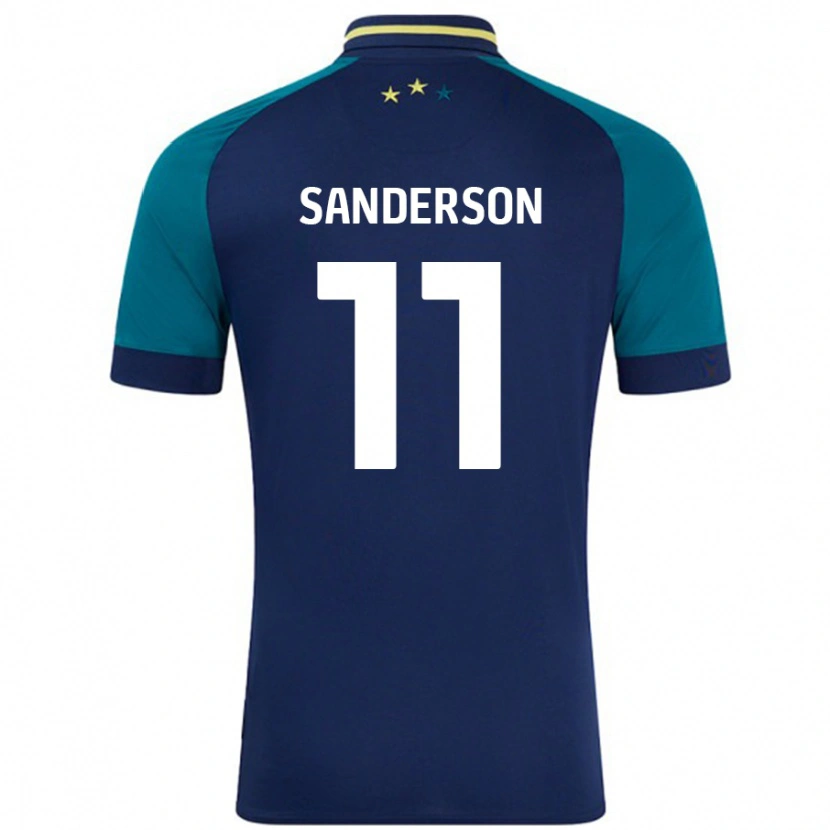 Danxen Heren Brittany Sanderson #11 Marineblauw Donkergroen Uitshirt Uittenue 2024/25 T-Shirt