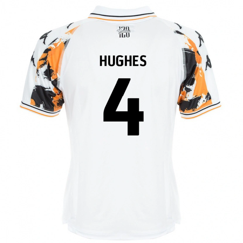 Danxen Heren Charlie Hughes #4 Wit Uitshirt Uittenue 2024/25 T-Shirt