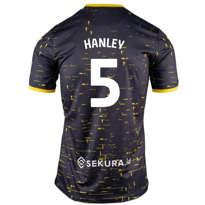 Danxen Heren Grant Hanley #5 Zwart Geel Uitshirt Uittenue 2024/25 T-Shirt