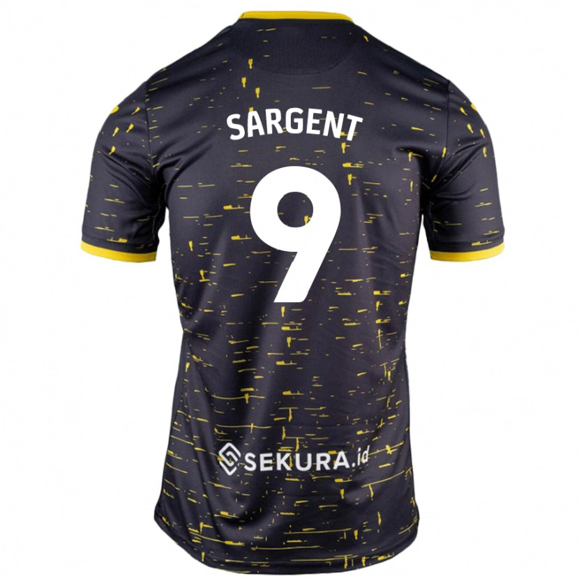 Danxen Heren Josh Sargent #9 Zwart Geel Uitshirt Uittenue 2024/25 T-Shirt