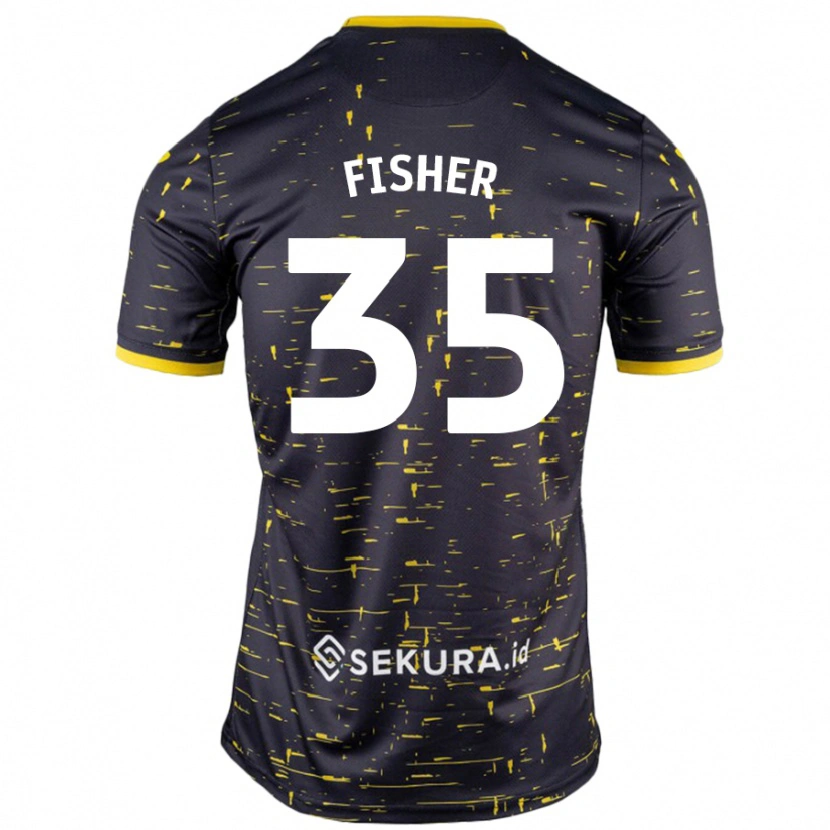 Danxen Heren Kellen Fisher #35 Zwart Geel Uitshirt Uittenue 2024/25 T-Shirt