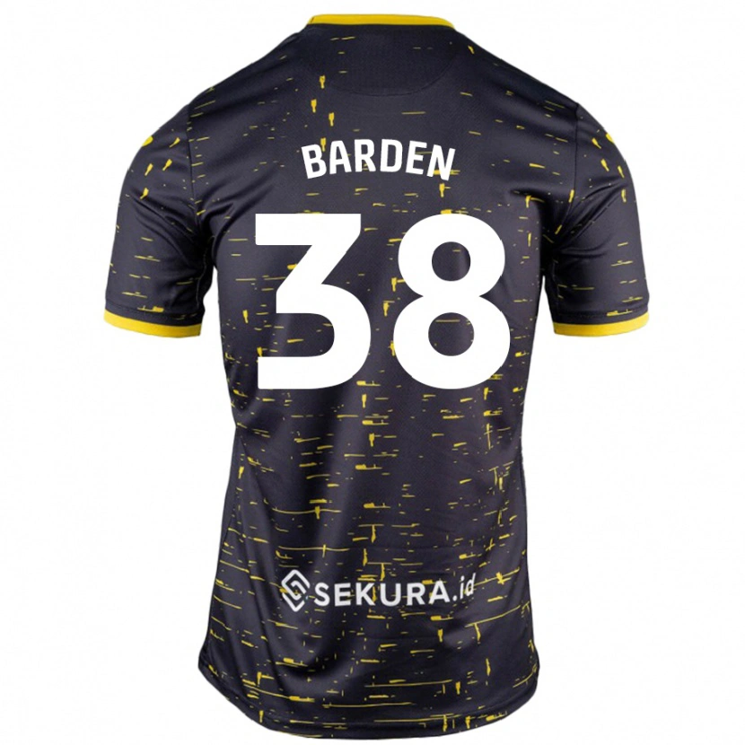 Danxen Heren Daniel Barden #38 Zwart Geel Uitshirt Uittenue 2024/25 T-Shirt