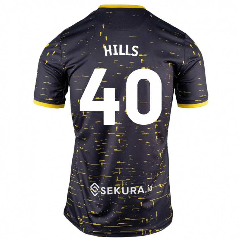 Danxen Heren Brad Hills #40 Zwart Geel Uitshirt Uittenue 2024/25 T-Shirt