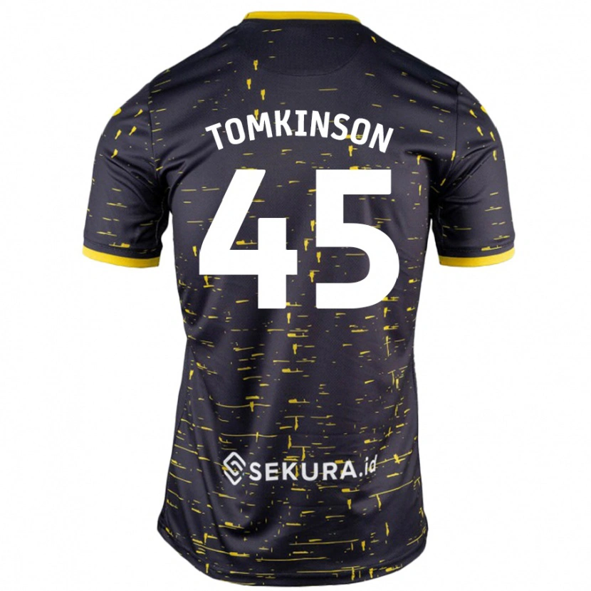 Danxen Heren Jonathan Tomkinson #45 Zwart Geel Uitshirt Uittenue 2024/25 T-Shirt