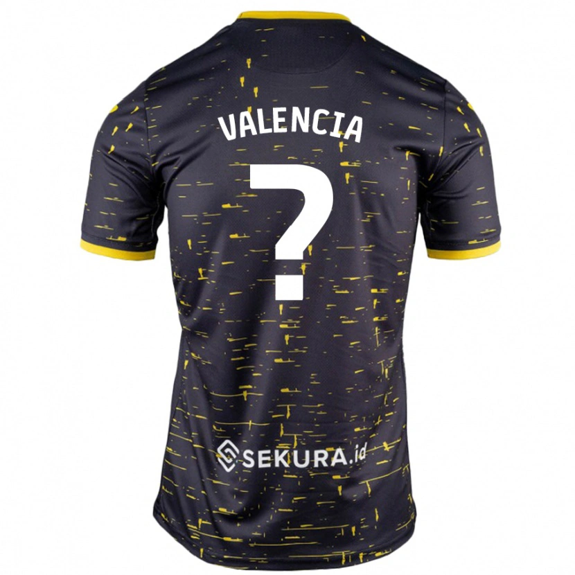 Danxen Heren Hugo Valencia #0 Zwart Geel Uitshirt Uittenue 2024/25 T-Shirt