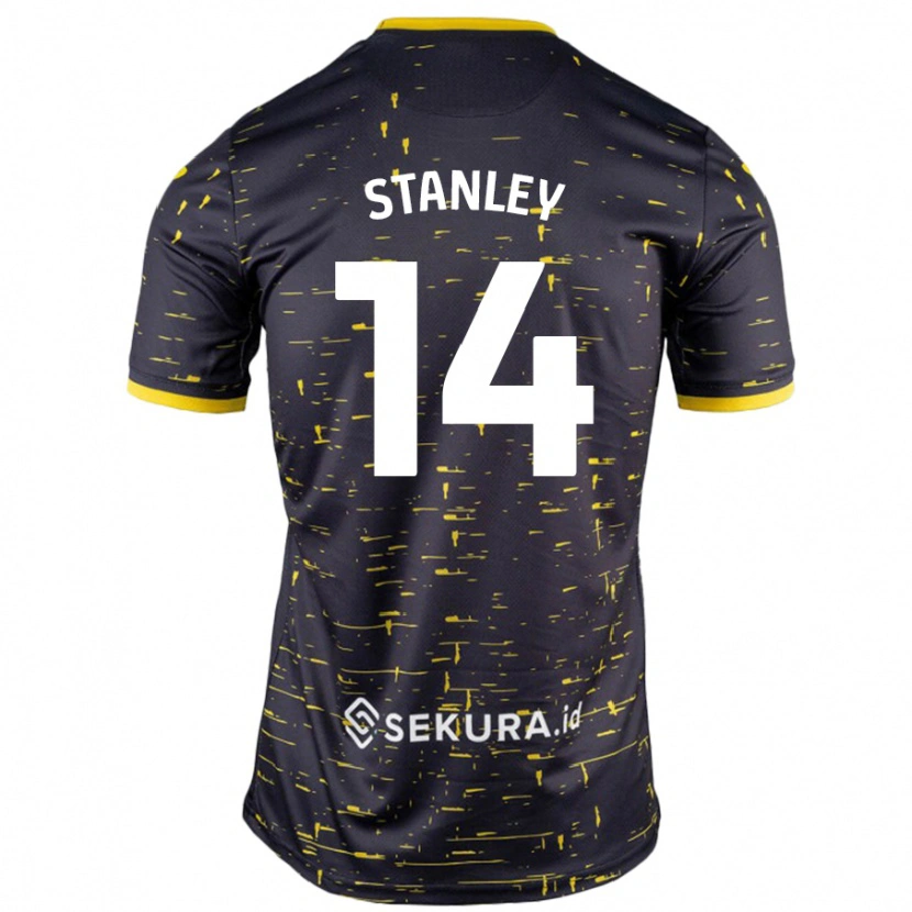 Danxen Heren Kathryn Stanley #14 Zwart Geel Uitshirt Uittenue 2024/25 T-Shirt