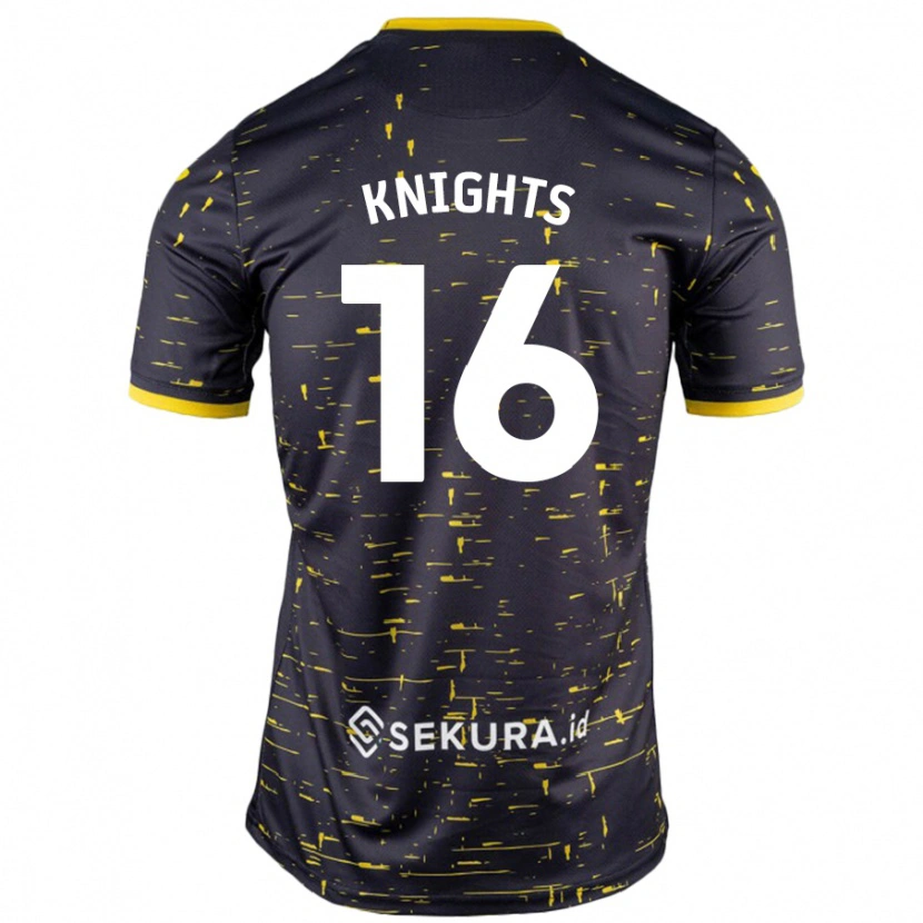 Danxen Heren Katie Knights #16 Zwart Geel Uitshirt Uittenue 2024/25 T-Shirt