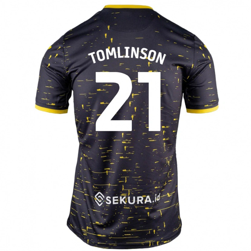 Danxen Heren Lauren Tomlinson #21 Zwart Geel Uitshirt Uittenue 2024/25 T-Shirt