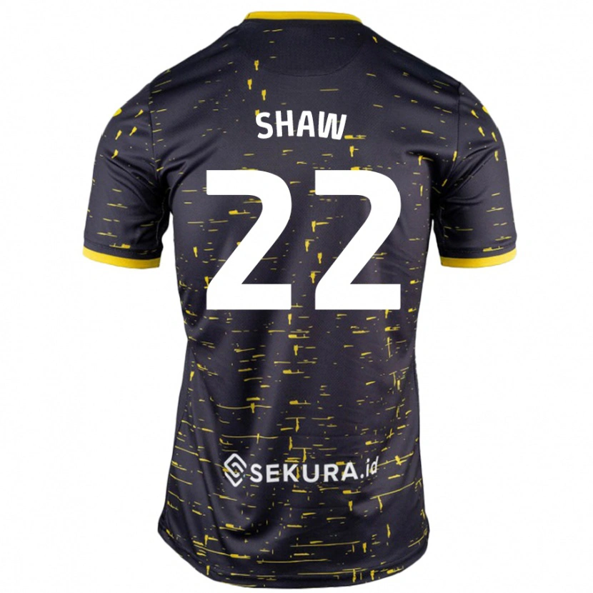 Danxen Heren Shannon Shaw #22 Zwart Geel Uitshirt Uittenue 2024/25 T-Shirt