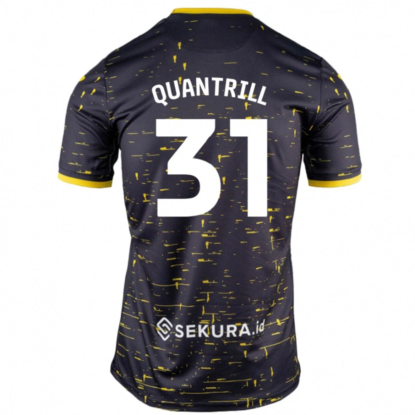 Danxen Heren Sarah Quantrill #31 Zwart Geel Uitshirt Uittenue 2024/25 T-Shirt