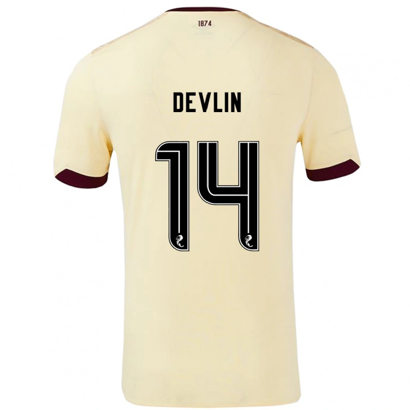 Danxen Heren Cammy Devlin #14 Crème Bordeauxrood Uitshirt Uittenue 2024/25 T-Shirt