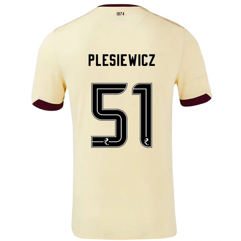 Danxen Heren Szymon Plesiewicz #51 Crème Bordeauxrood Uitshirt Uittenue 2024/25 T-Shirt