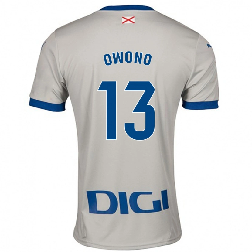 Danxen Heren Jesús Owono #13 Lichtgrijs Uitshirt Uittenue 2024/25 T-Shirt