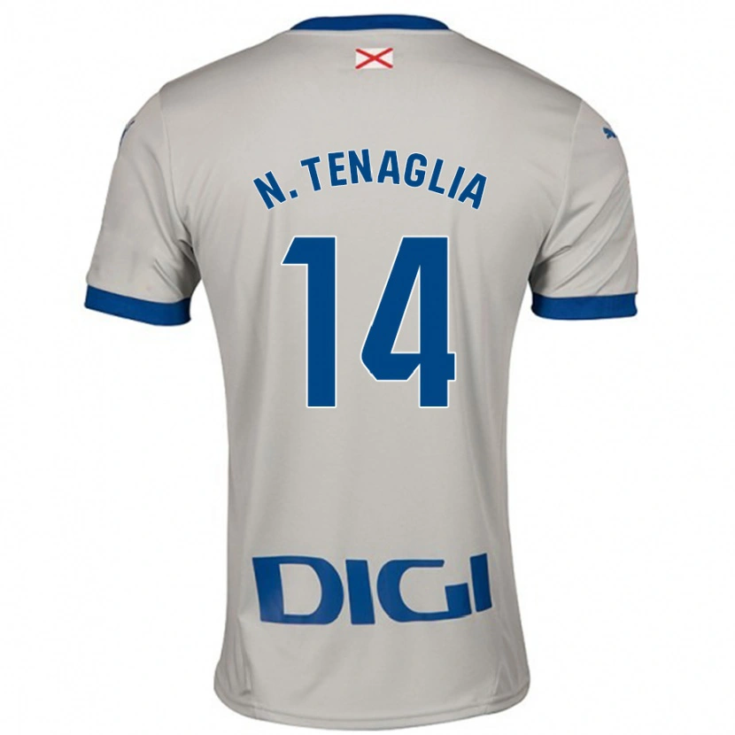 Danxen Heren Nahuel Tenaglia #14 Lichtgrijs Uitshirt Uittenue 2024/25 T-Shirt