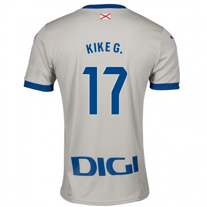 Danxen Heren Kike García #17 Lichtgrijs Uitshirt Uittenue 2024/25 T-Shirt