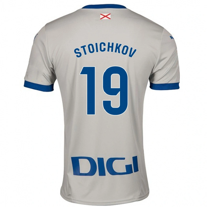 Danxen Heren Stoichkov #19 Lichtgrijs Uitshirt Uittenue 2024/25 T-Shirt