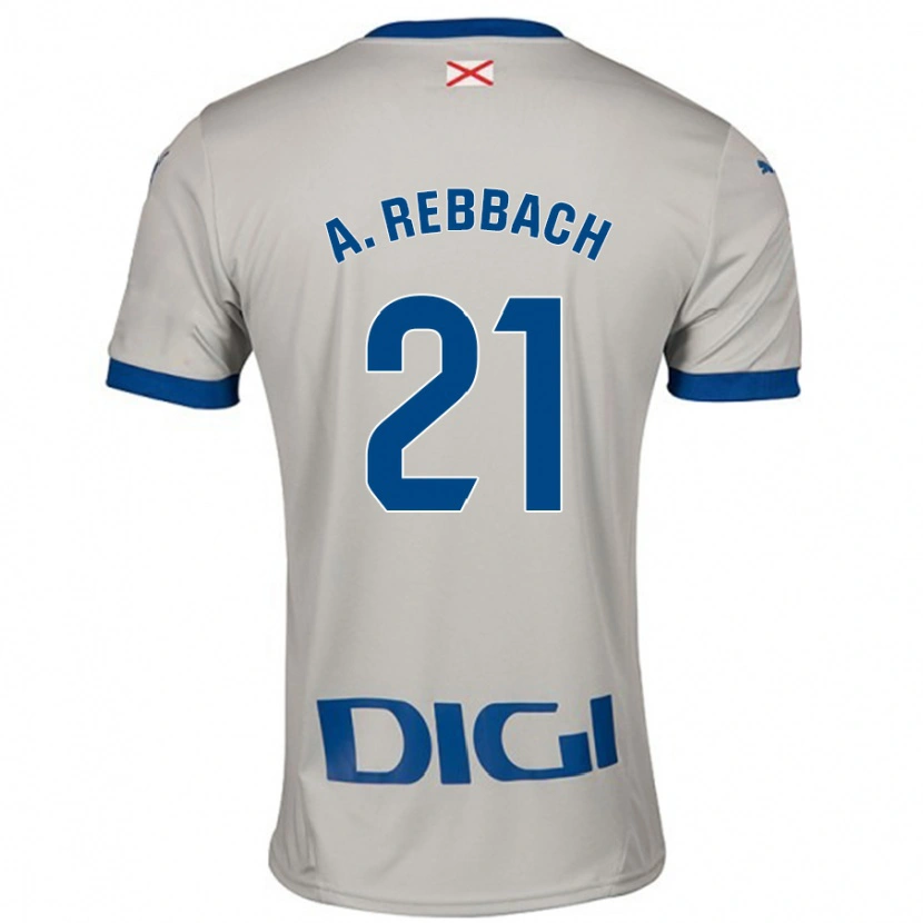 Danxen Heren Abde Rebbach #21 Lichtgrijs Uitshirt Uittenue 2024/25 T-Shirt